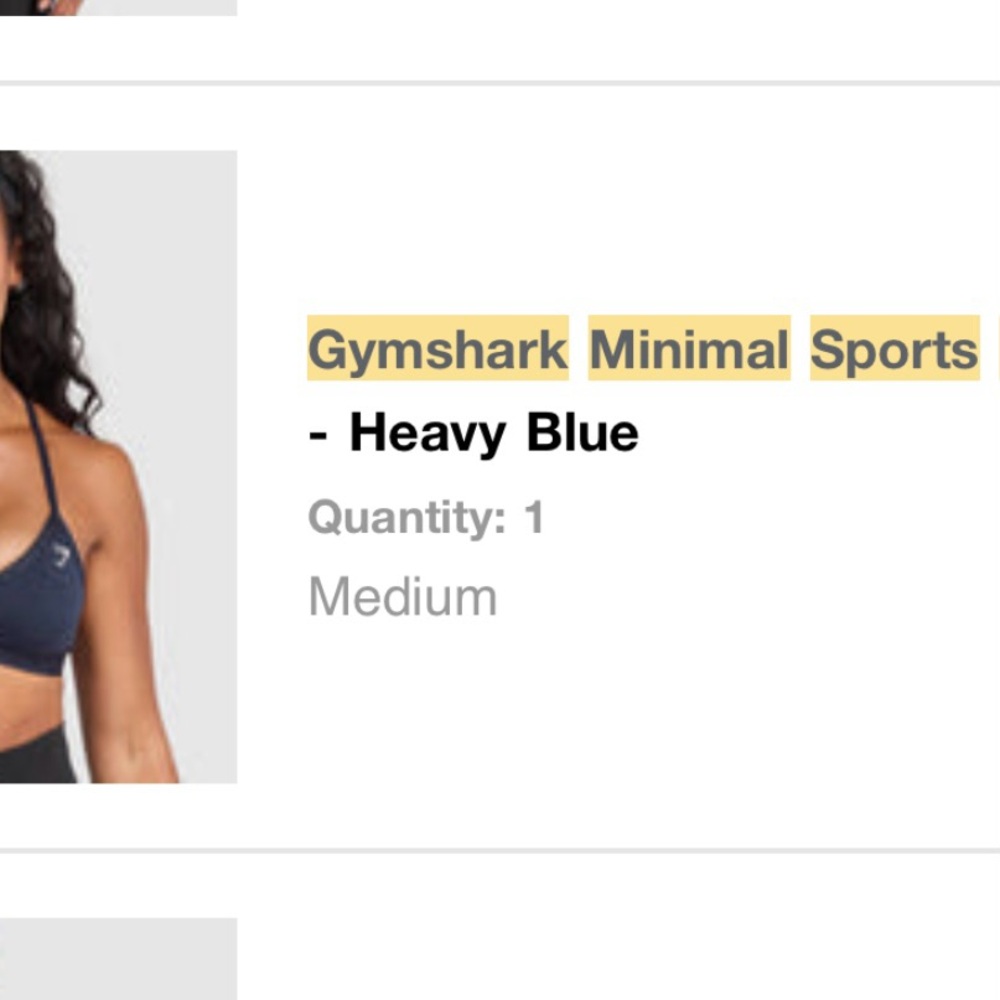 Women’s Medium GYMSHARK Heavy Blue Minimal Sports Bra Vital Seamless Legging Set - Picture 9 of 9